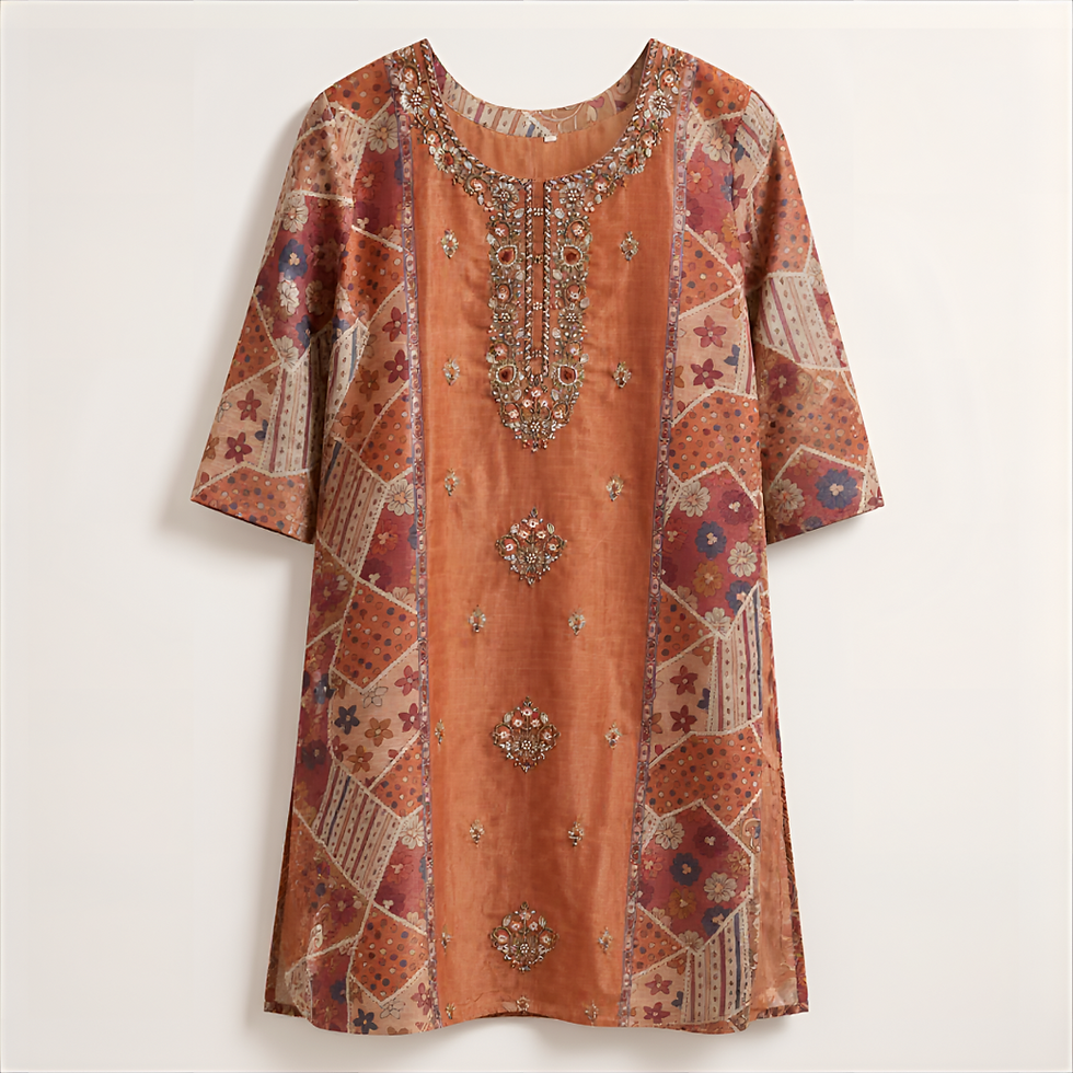 Thumbnail: RUST TERRACOTTA LINEN SHIMMER SUIT SET