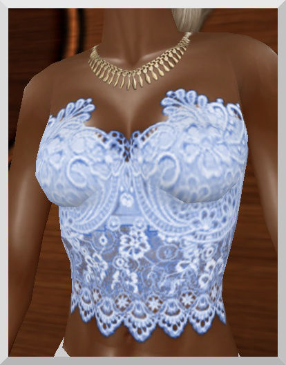 Desire Lace Top - Sky