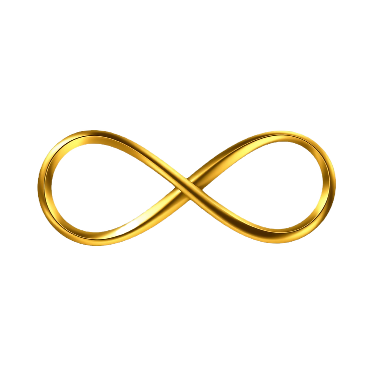 gold infinity sign with transparent back