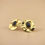Thumbnail: Black Agate Bold Stud Earrings - 925 Sterling Silver, 18k Gold Vermeil