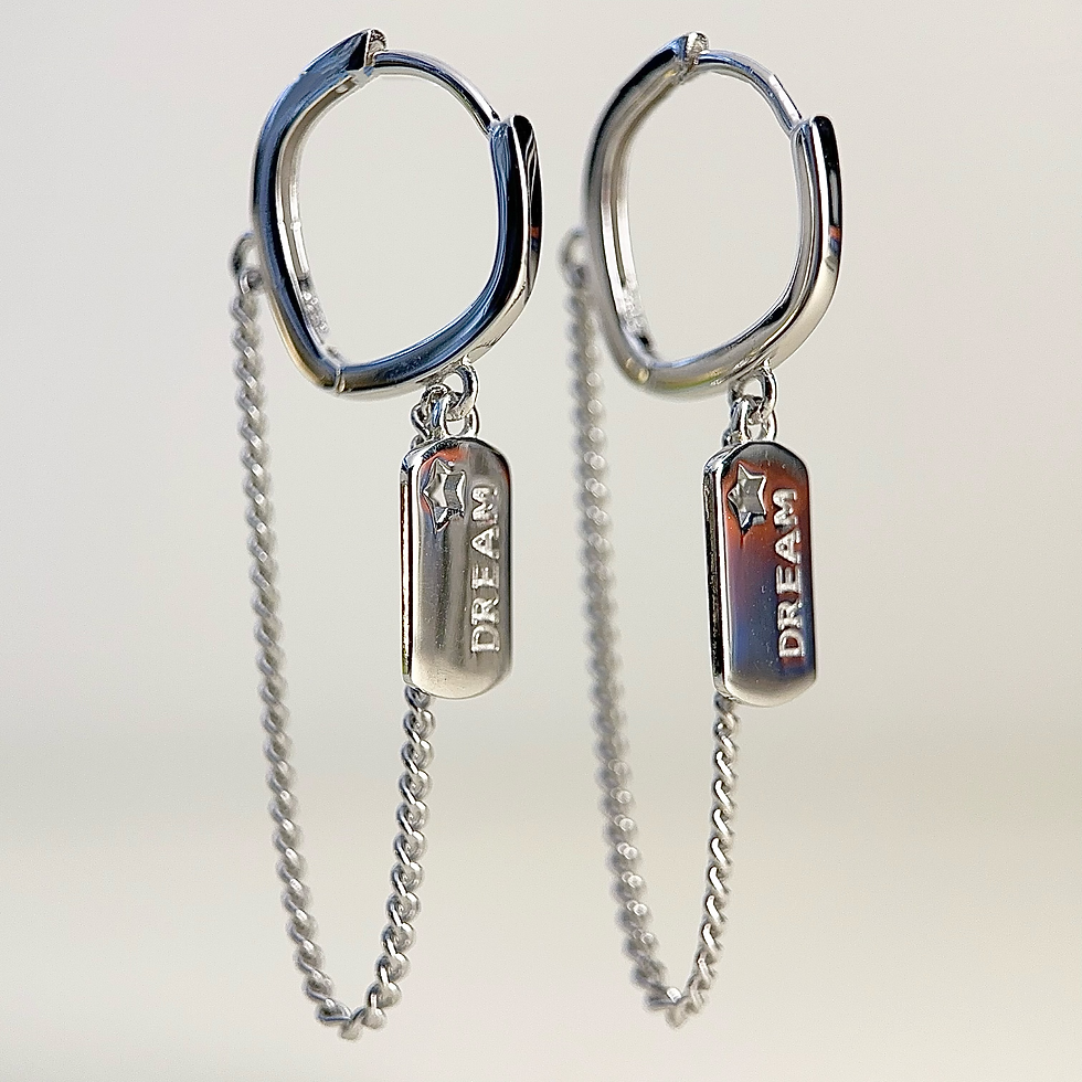 Thumbnail: Hoop Chain Earrings - 925 Sterling Silver
