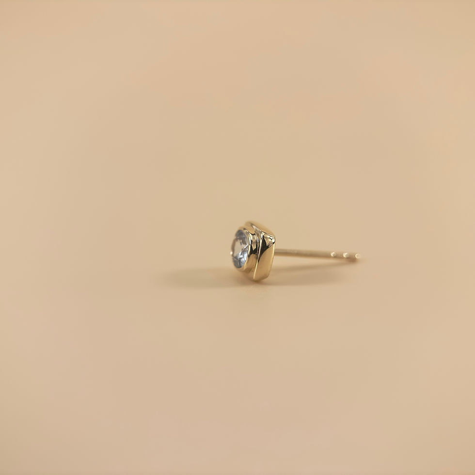 Thumbnail: 18k Gold Aquamarine Stud Earrings