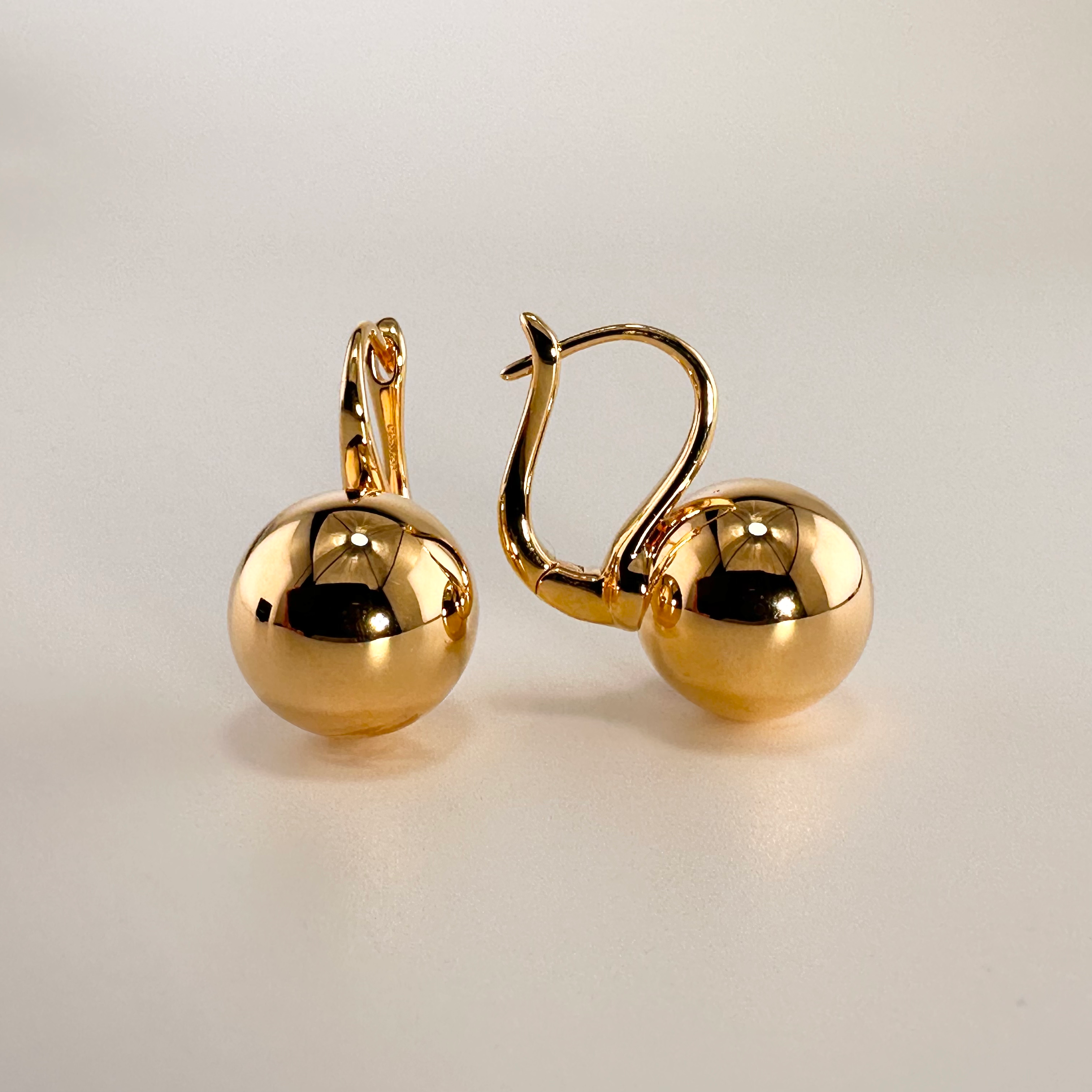 Statement Large Ball Earrings - 925 Sterling Silver, 18k Gold Vermeil