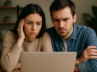 Couple checking property value before remortgaging