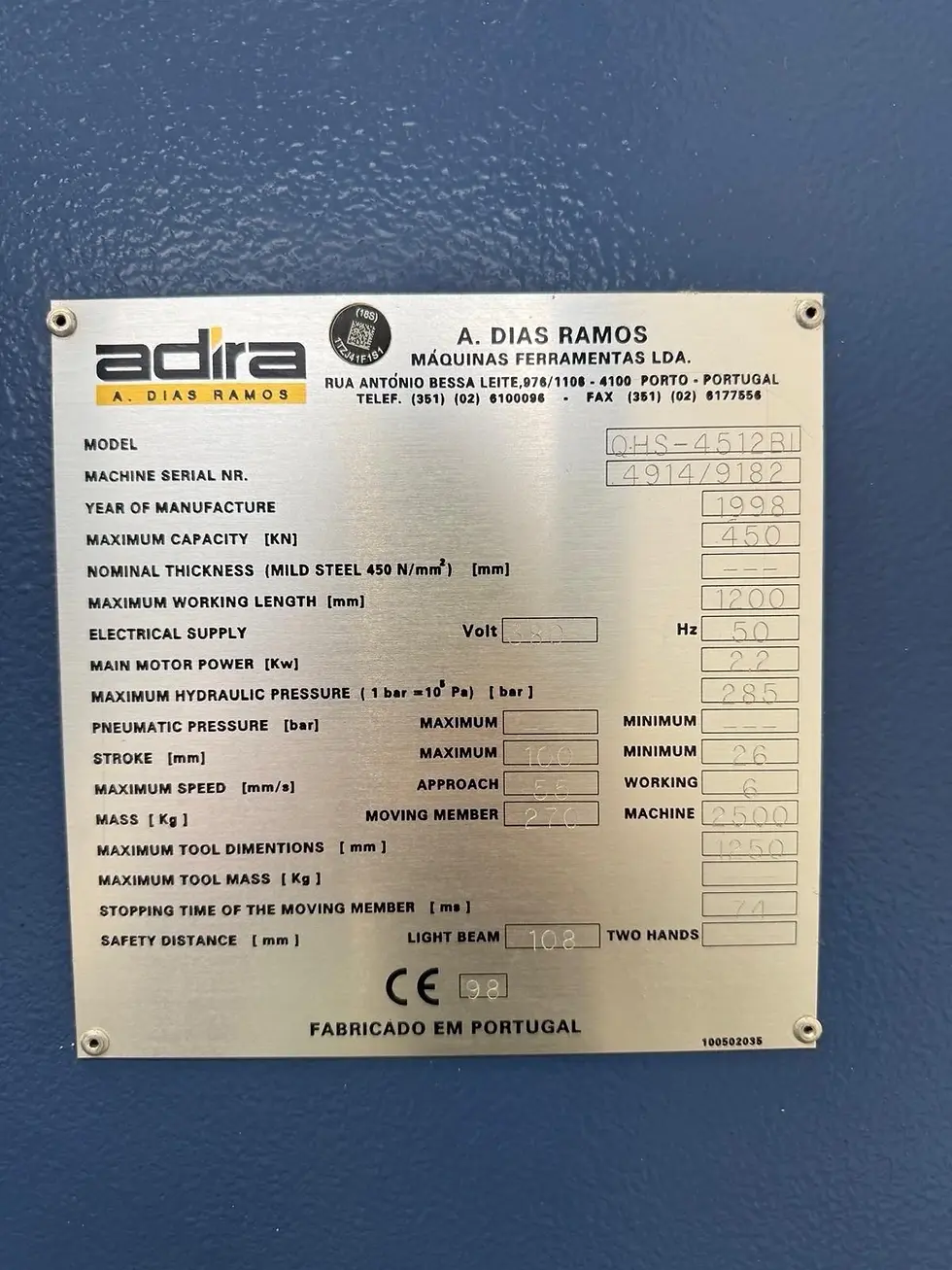 Thumbnail: Adira QHS 4512B Hydraulic Pressbrake