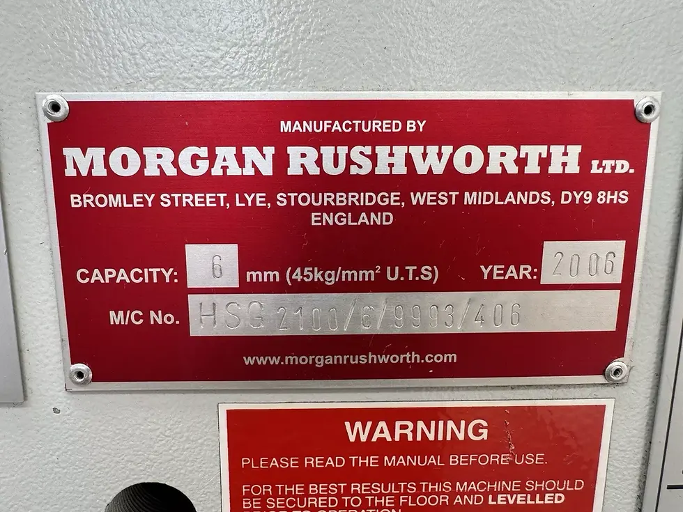 Thumbnail: Morgan Rushworth HSG 2100 x 6 Hydraulic Sheet Metal Guillotine