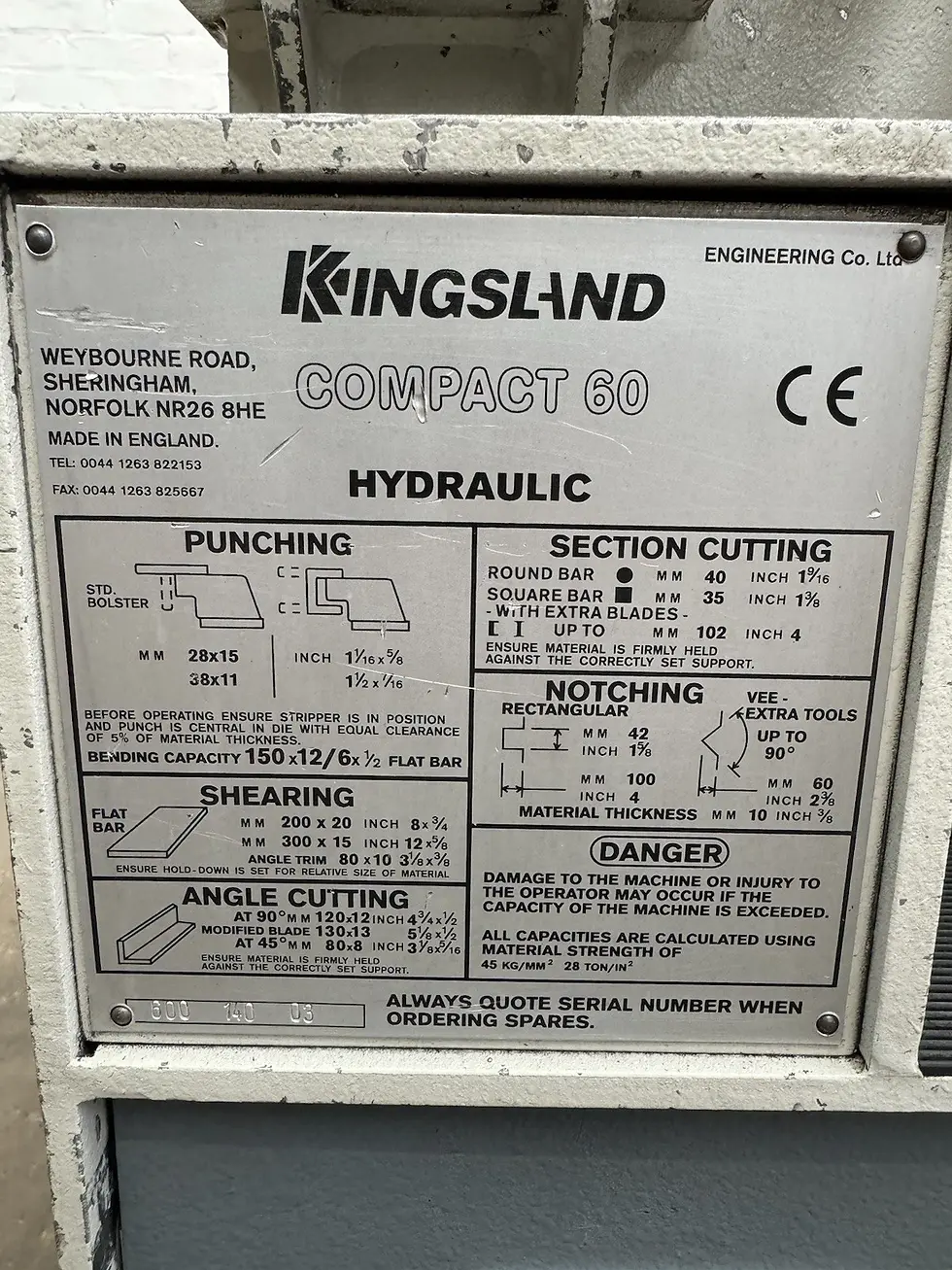 Thumbnail: Kingsland Compact 60 Universal Hydraulic Ironworker