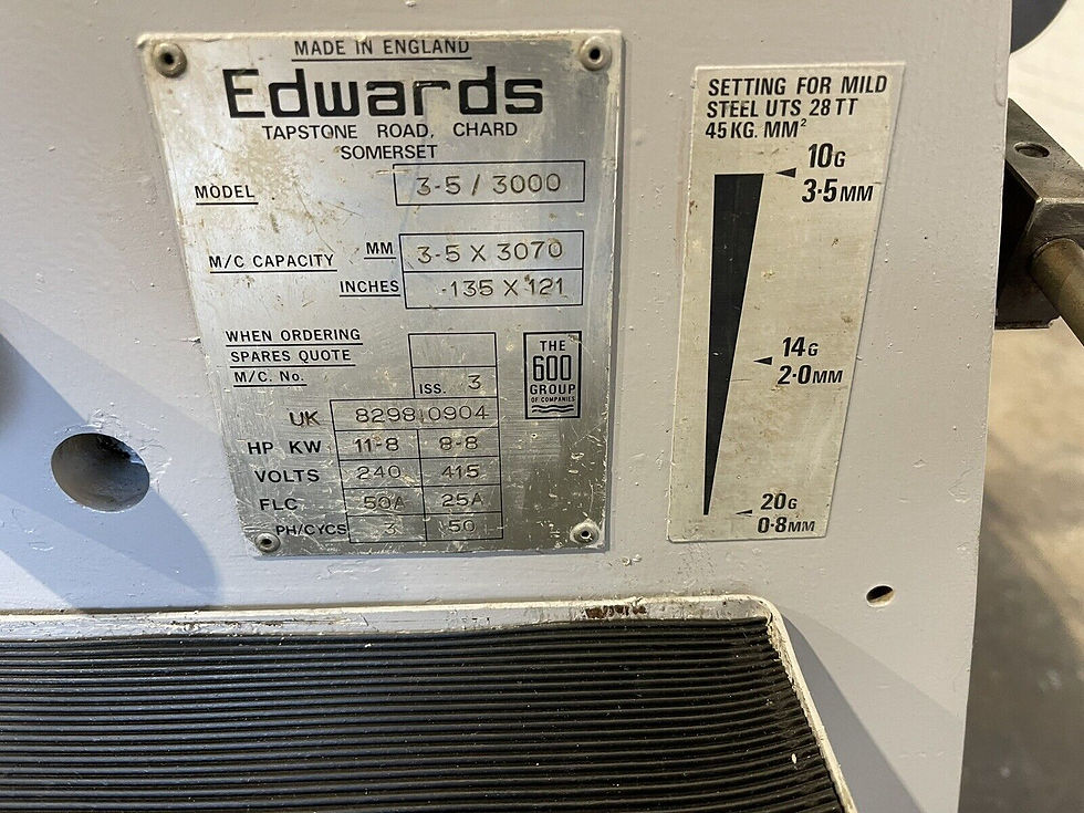 Thumbnail: Edwards Truecut DD 3m Sheet Metal Guillotine