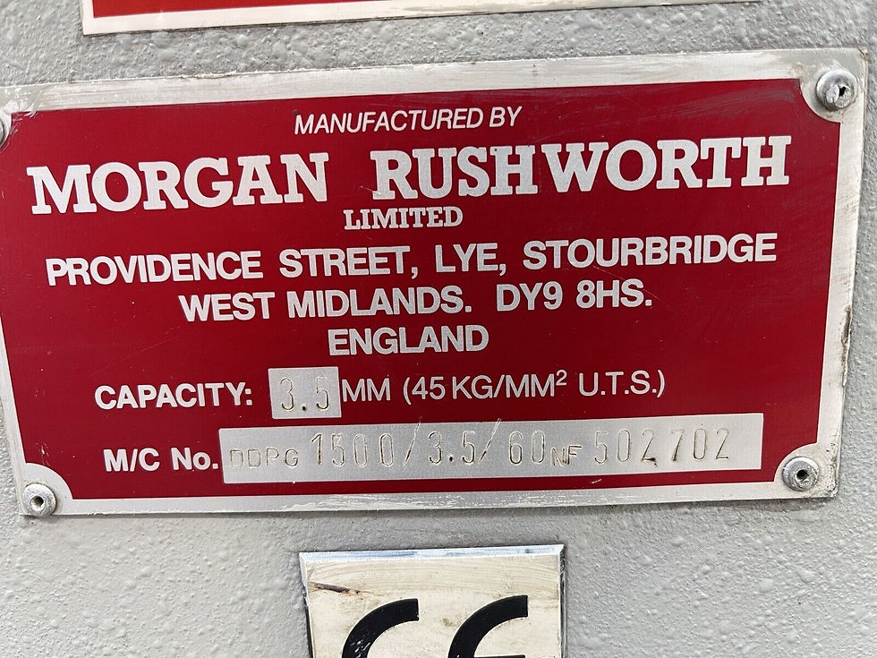 Thumbnail: Morgan Rushworth DDPG 1500/3.5 Sheet Metal Guillotine
