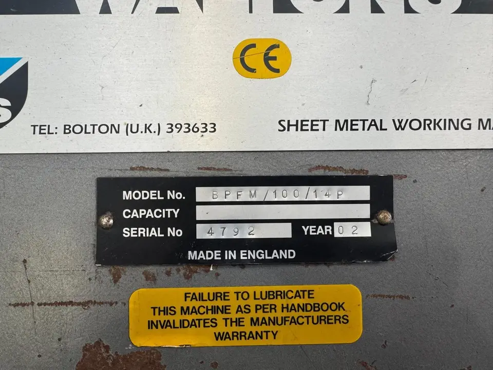 Thumbnail: Walton Powered Hydraulic Box & Pan Folder
