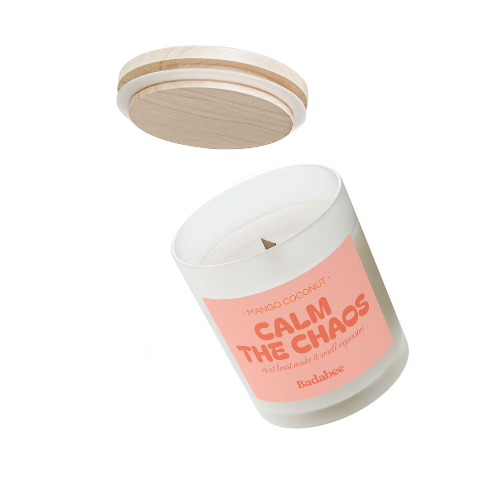 Thumbnail: Frosted Glass Candle, 11oz "Calm the Chaos"