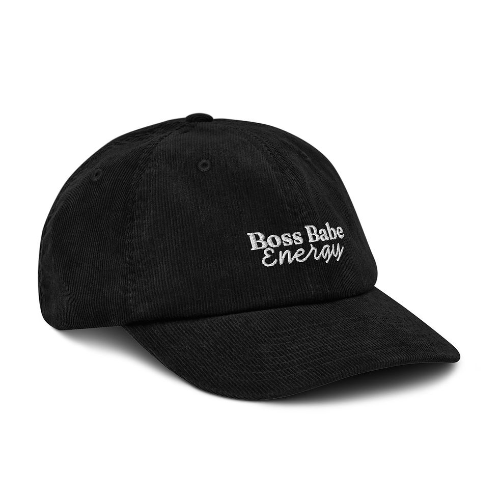 Thumbnail: Corduroy hat "Boss Babe Energy"