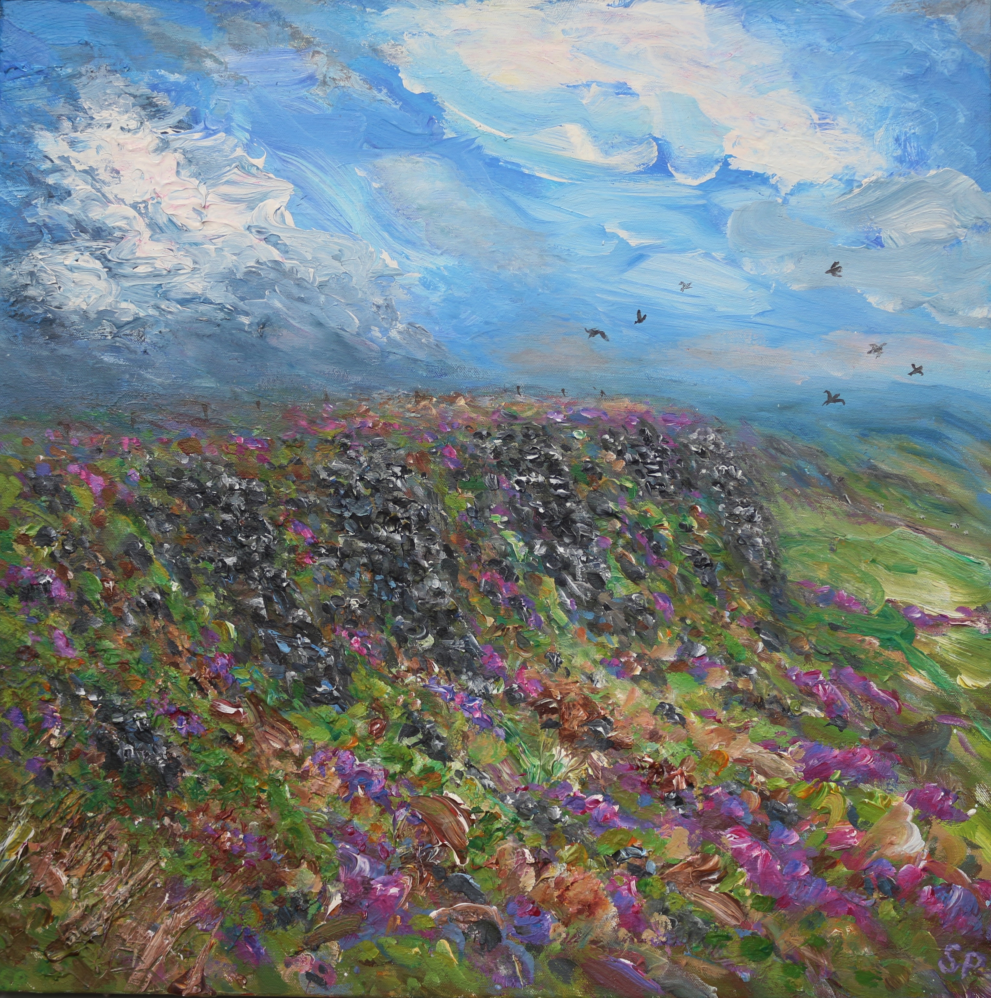 Coombes Edge with crows and heather