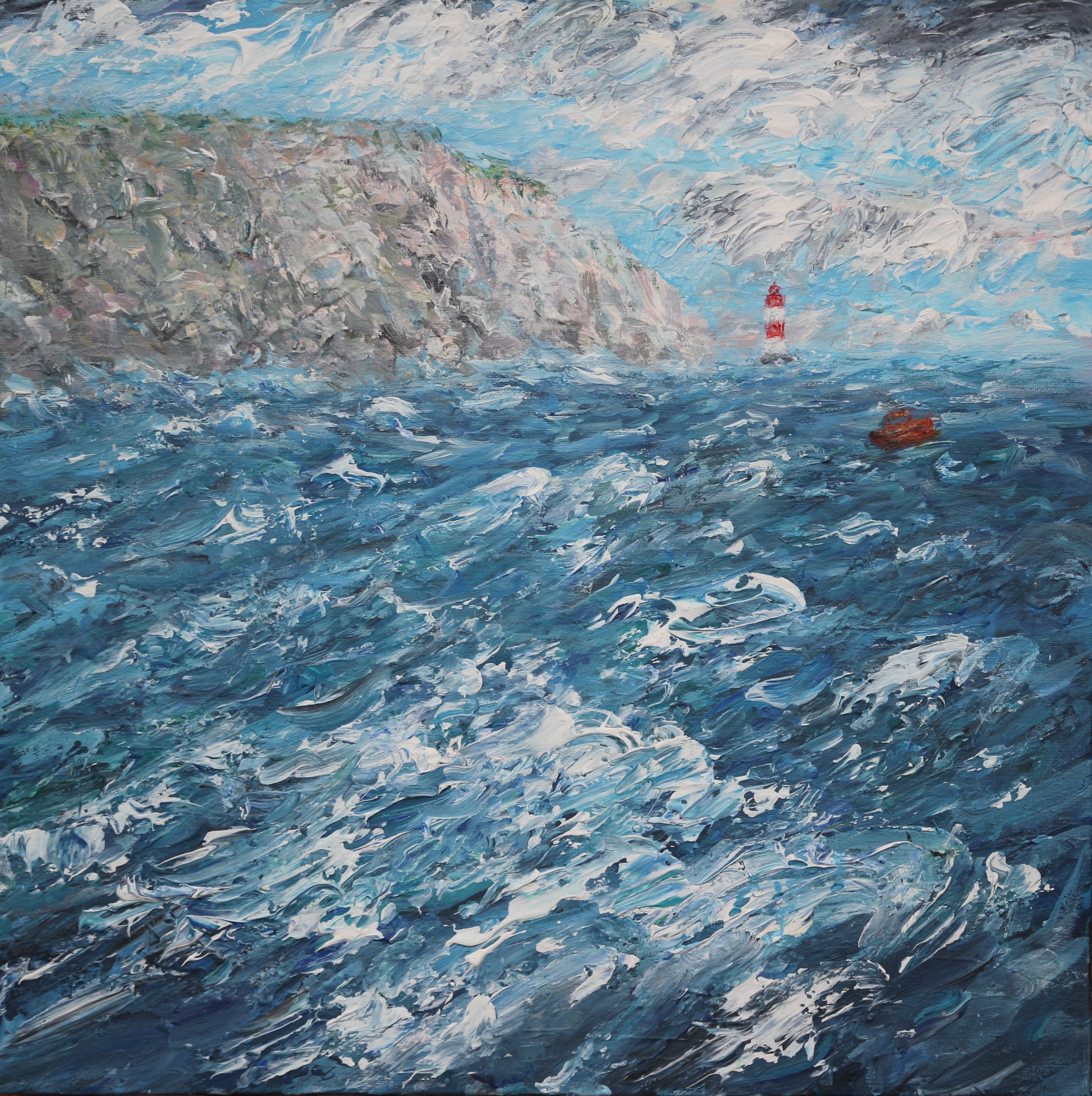 Birling Gap with choppy waves