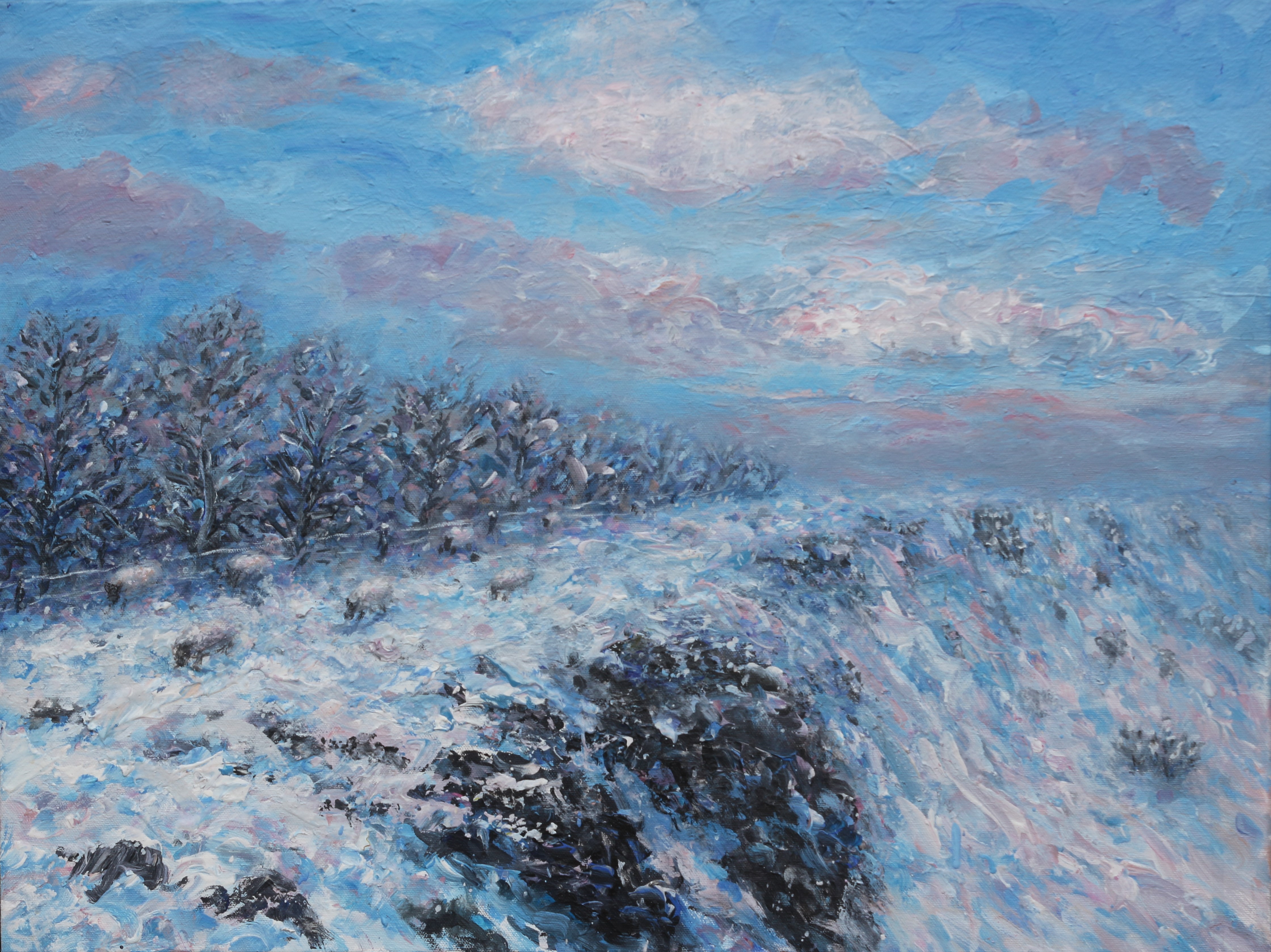 Along the snowy edge 48x 68cm_