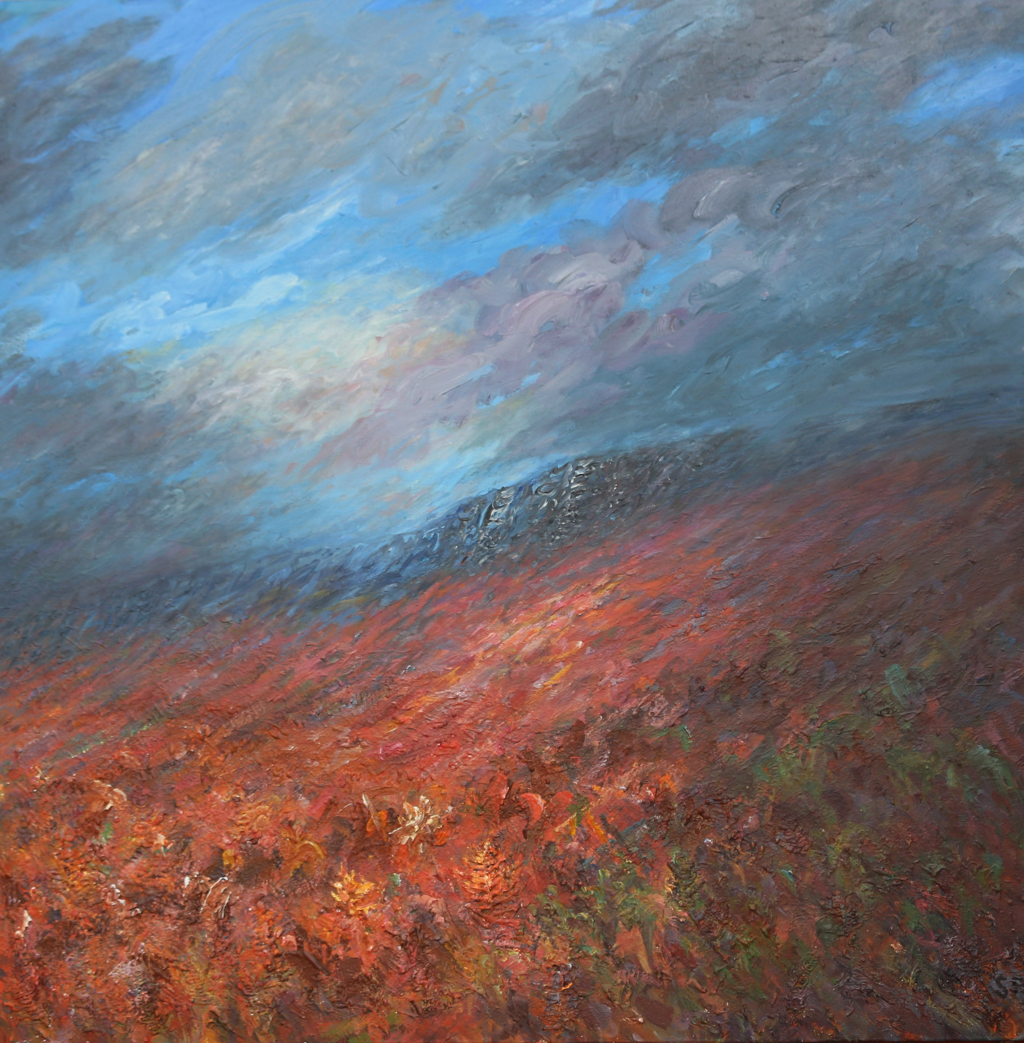 Towards the edge 132x132 cm