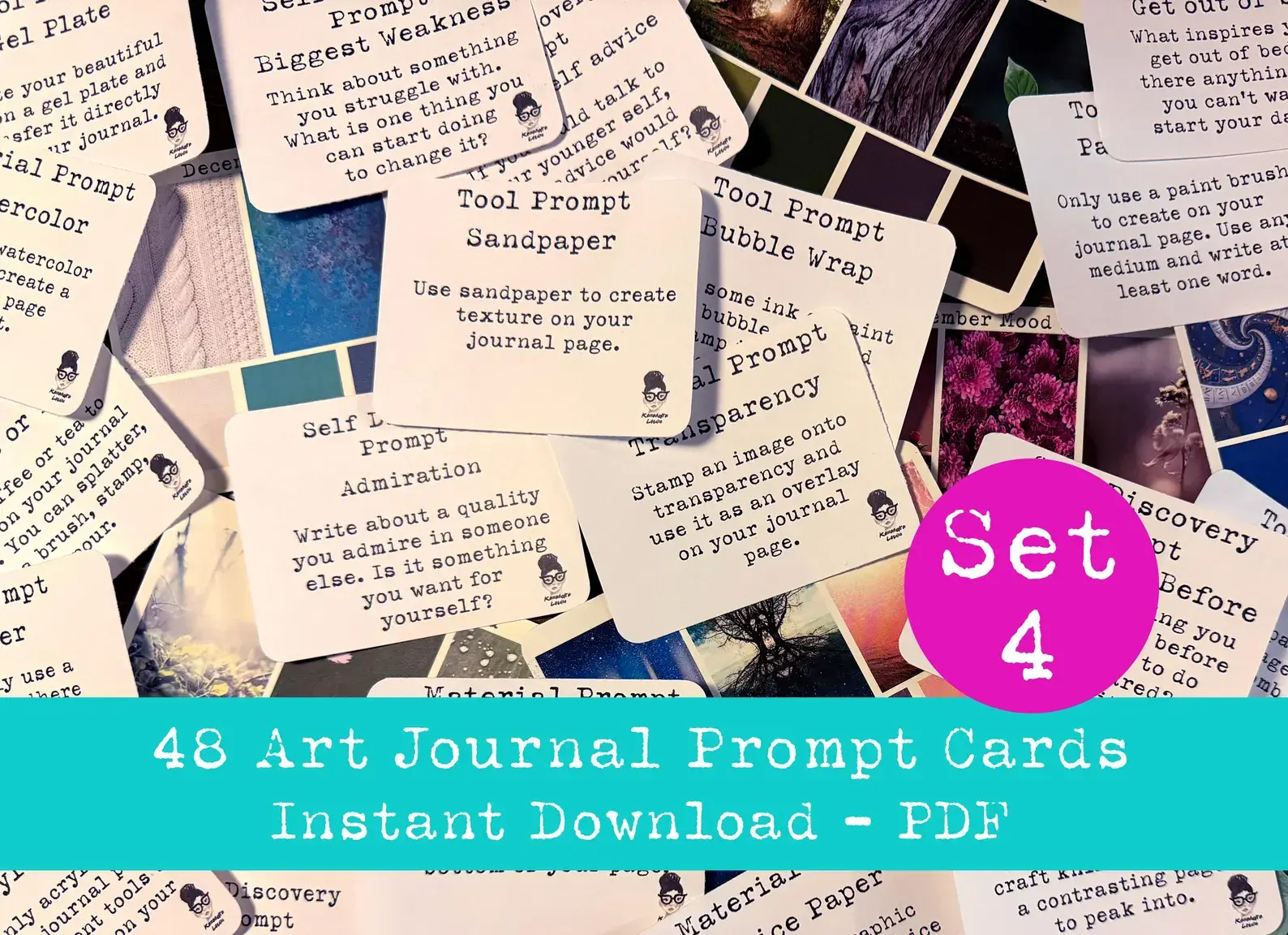 Art Journal Prompt Cards Set 4 - DIGITAL DOWNLOAD ONLY