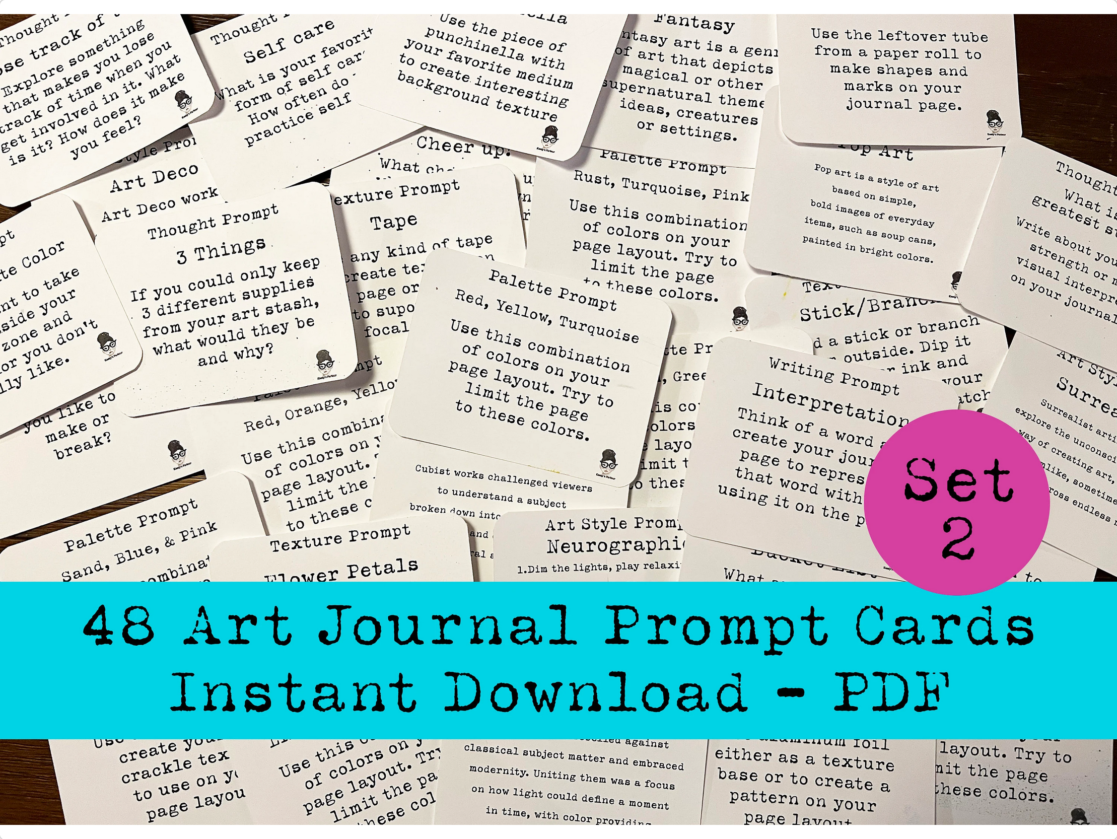 Art Journal Prompt Cards Set 2 - DIGITAL DOWNLOAD ONLY