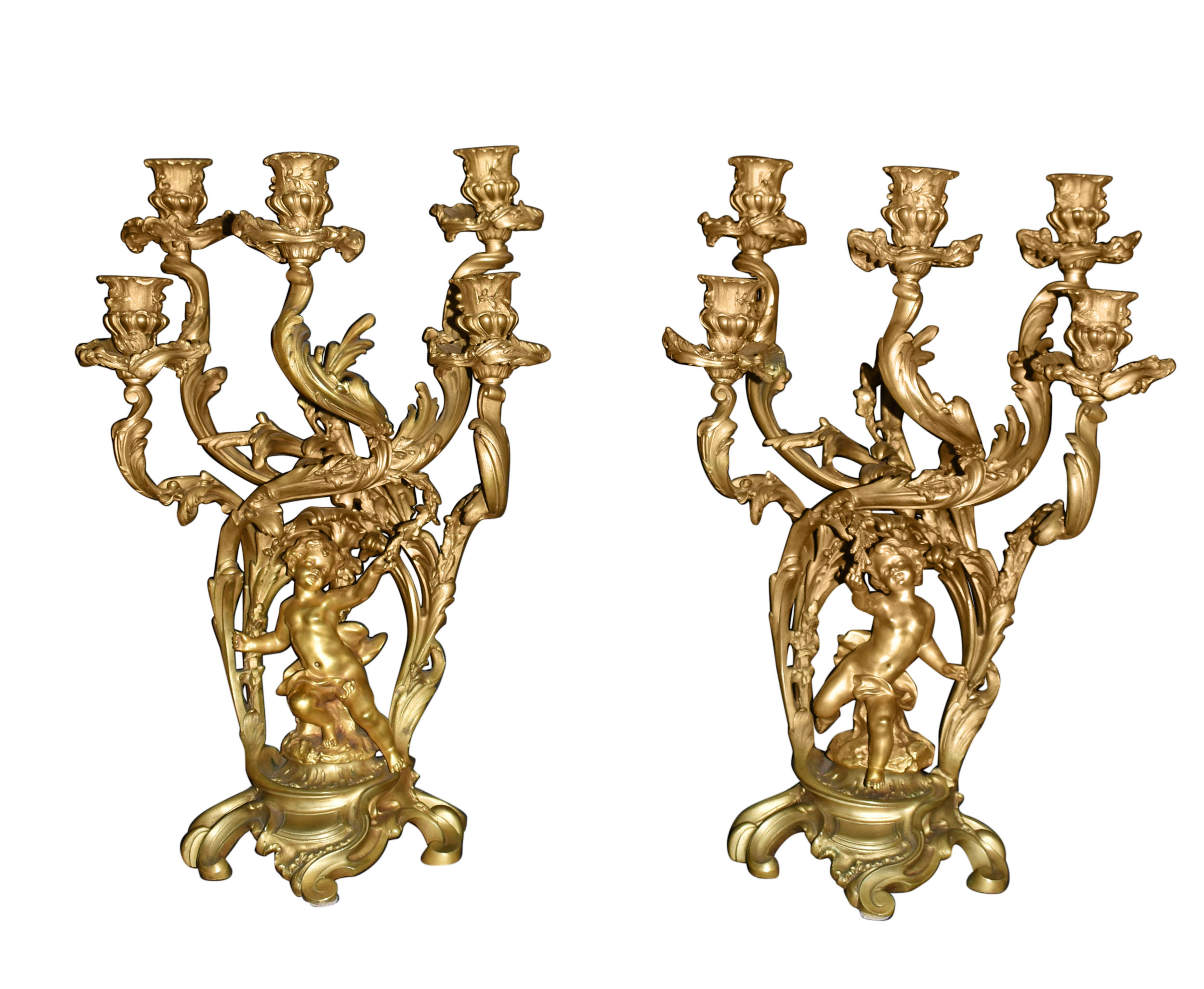 Gilt Cherub Candelabra