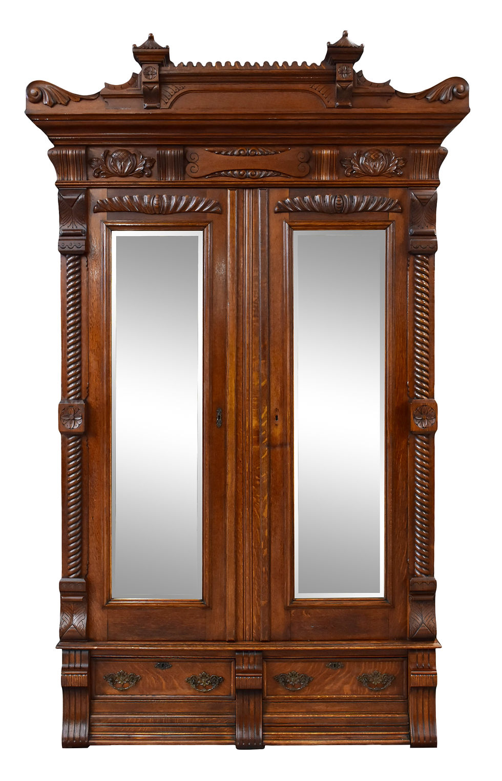 Thumbnail: Rare to find in Quarter Sawn Oak 4pc Half Tester Bedroom Suite