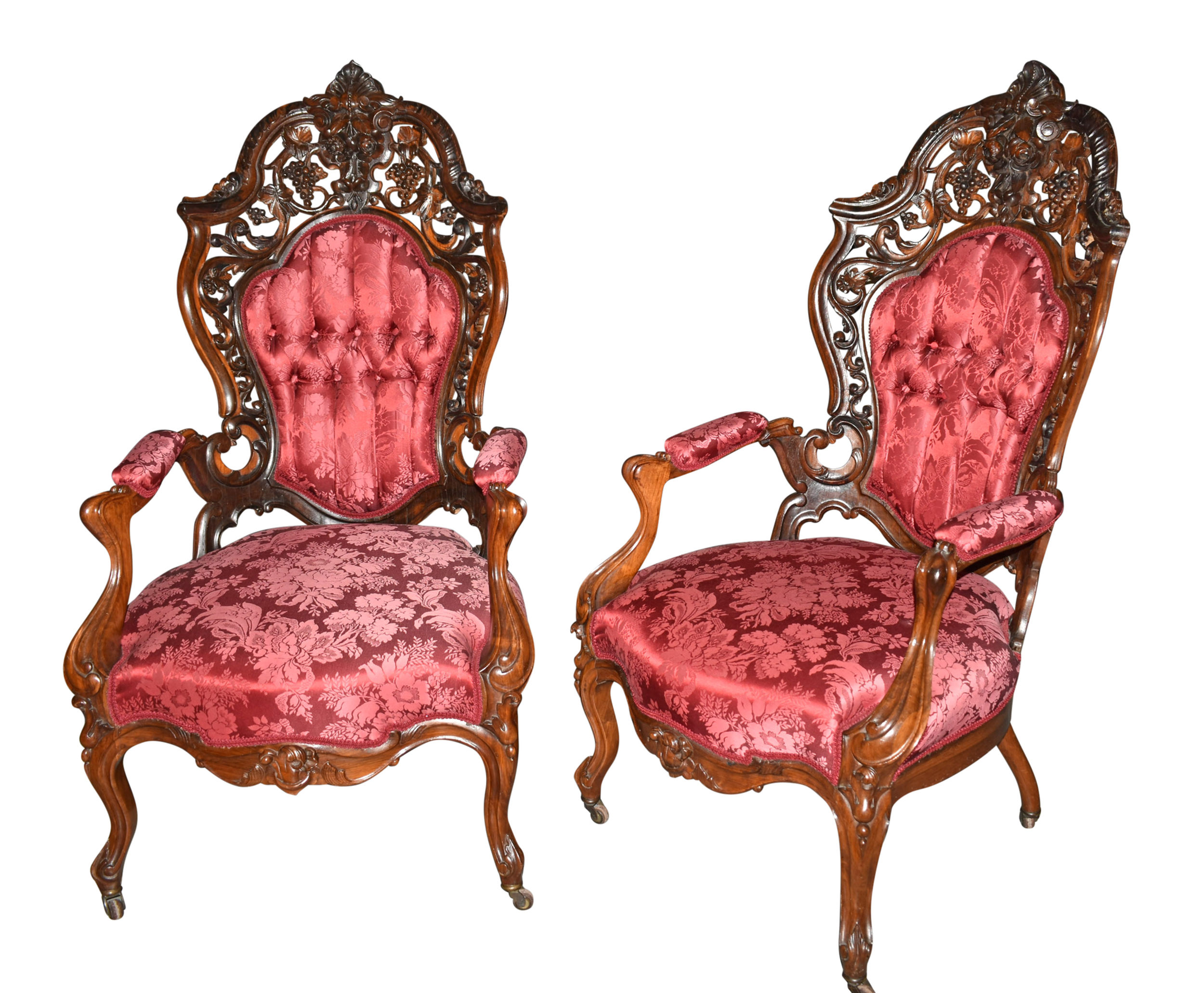 Pair of Arm Chairs by J&JW Meeks, Hartford Pattern