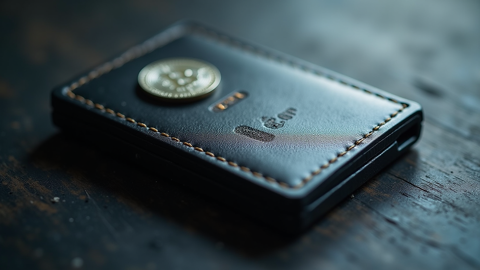 Close-up view of a secure hardware wallet used for cryptocurrency storage