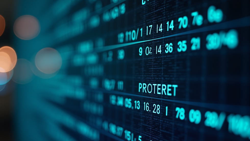 Close-up view of a digital ledger interface displaying blockchain transaction data