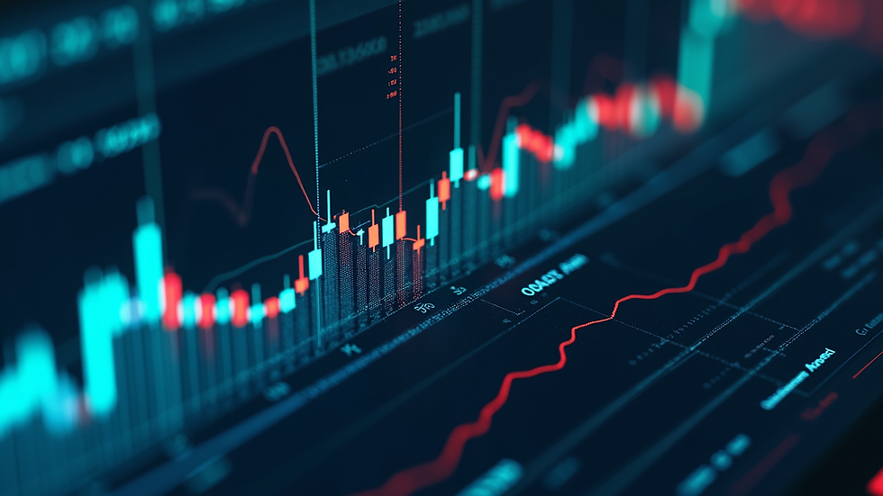 High angle view of a digital dashboard displaying cryptocurrency market data