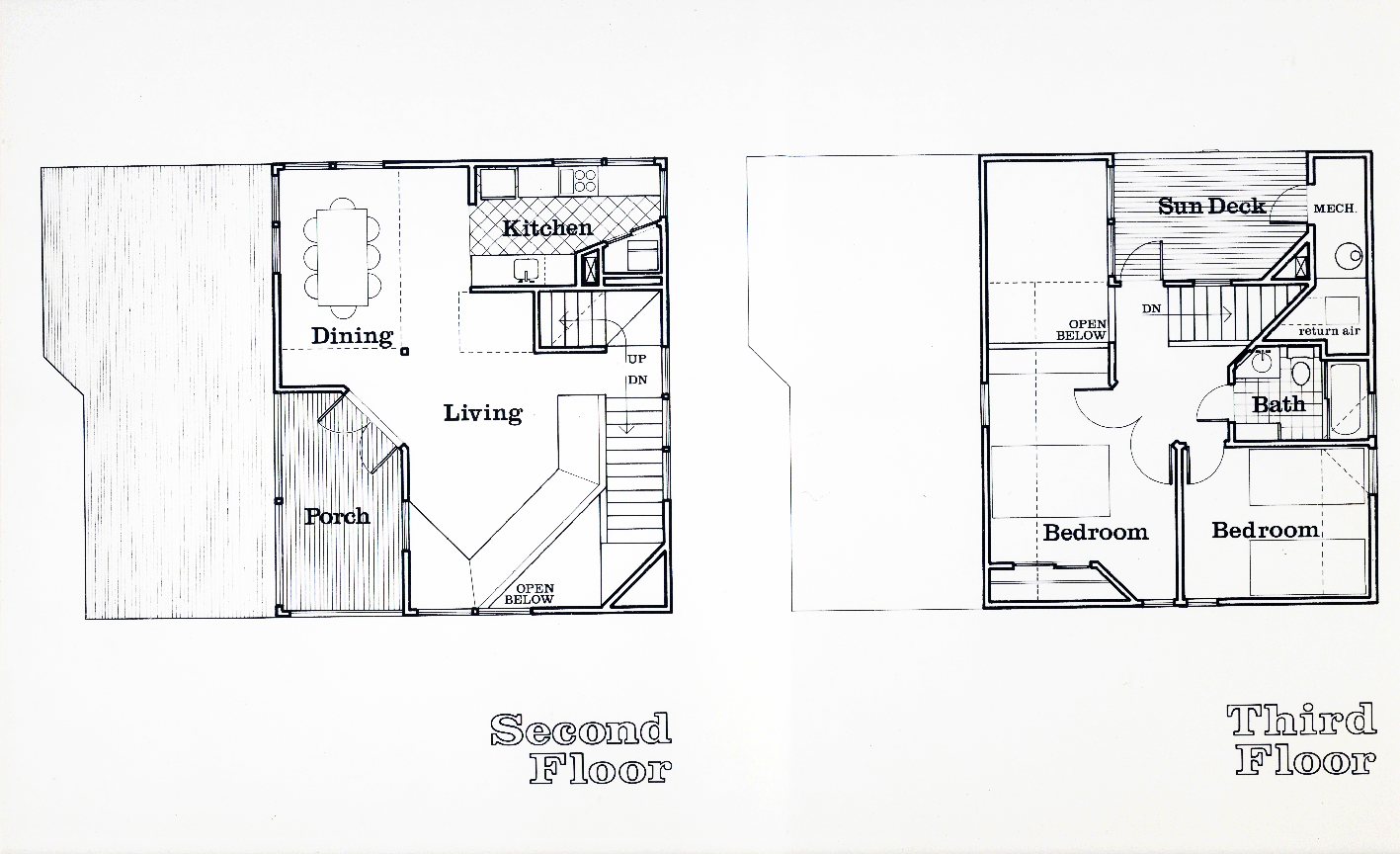 Second + Third Floor Plans