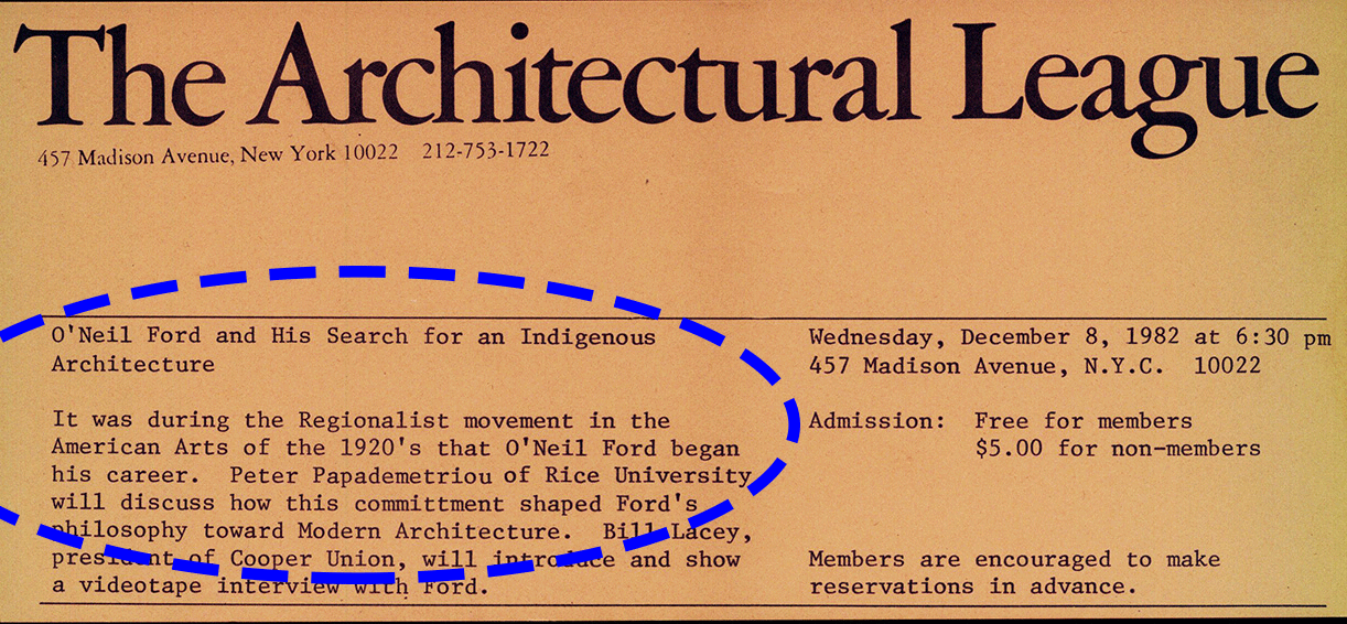 The Architectural League - 1982