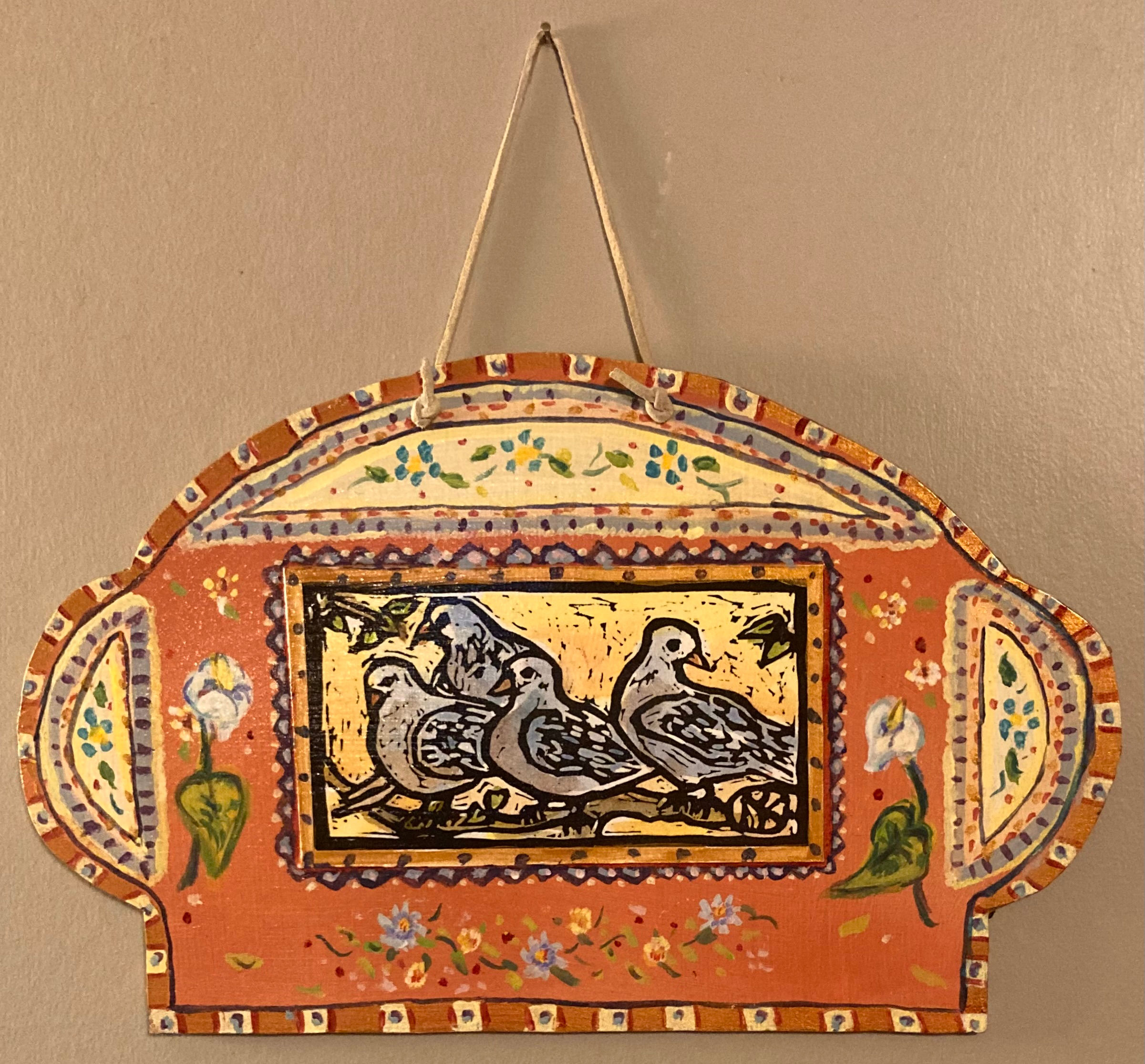 Morning Doves, Retablo by Maggie Kendis