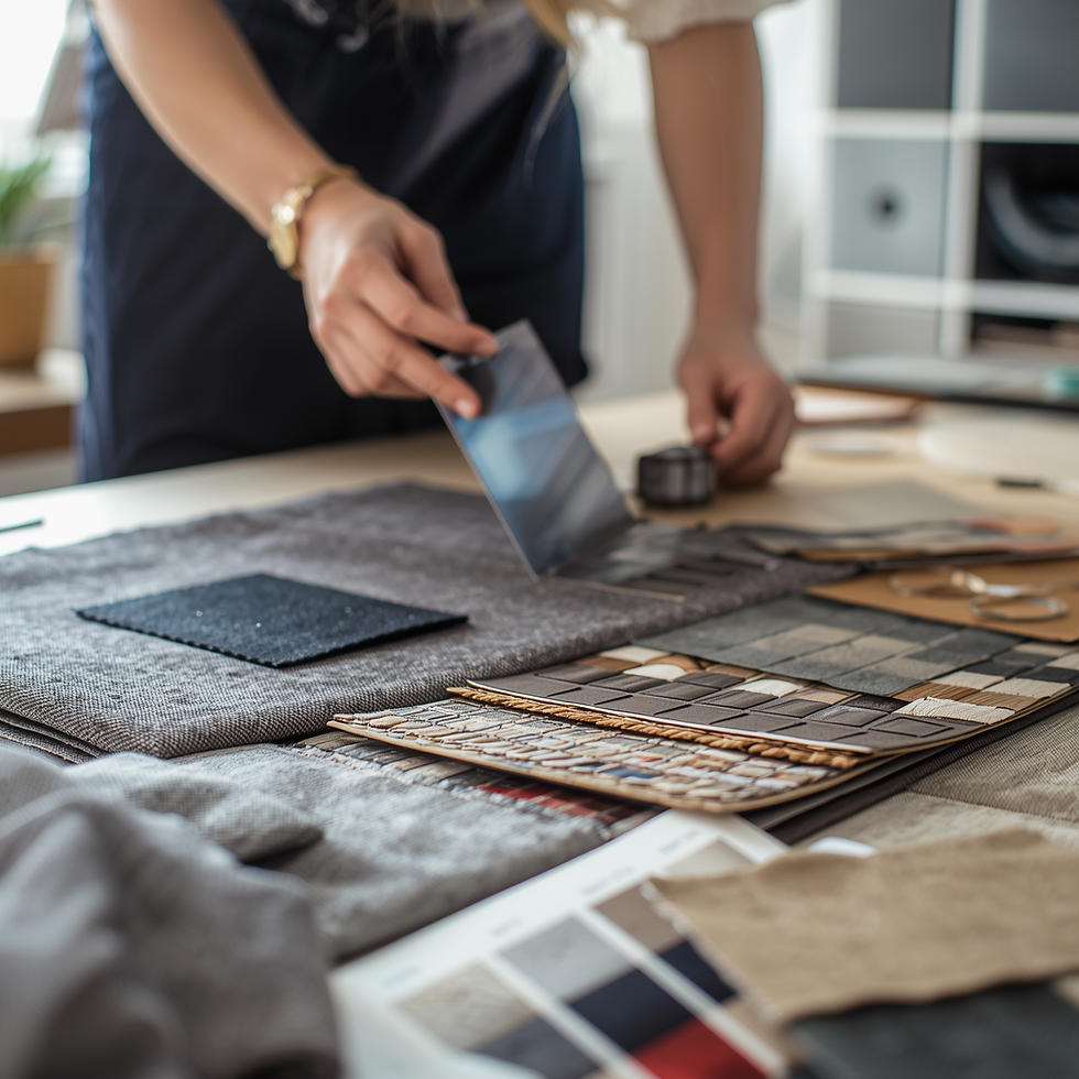 Interior Designer Selecting Finishes