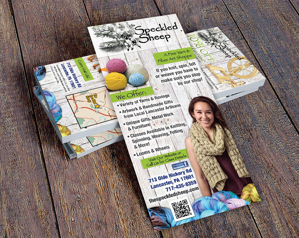 The Speckled Sheep Rack Card