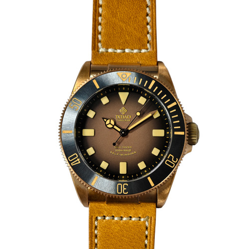 Brown JD-X02T bronze wristwatch mechanical movement 39 mm | IXDAO