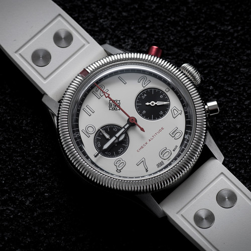 Ixdao white panda aviator 39 mm chronograph | IXDAO WATCH CO
