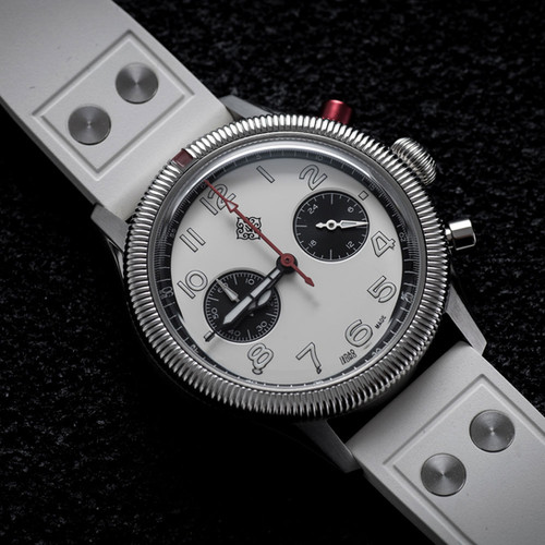 Ixdao white panda aviator 39 mm chronograph | IXDAO WATCH CO