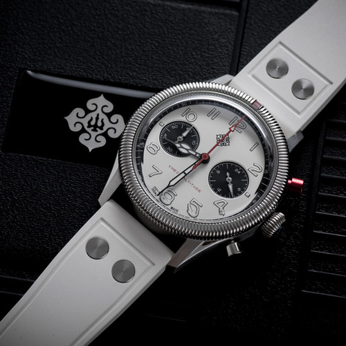 Ixdao white panda aviator 39 mm chronograph | IXDAO WATCH CO
