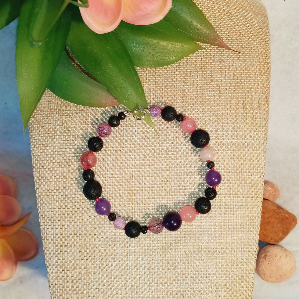 Bracelet Pierre de lave et Pierres semi-précieuses