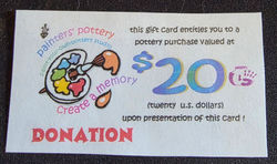 Painter's Pottery $20 Gift Card