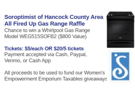 All Fired Up Gas Range Raffle