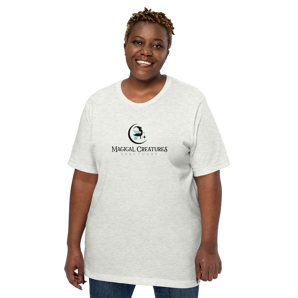 Thumbnail: Magical Creatures Sanctuary Unisex t-shirt (Ash Grey/White)