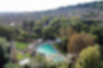 Aerial view of Cleveland Pools showing its location in the City of Bath