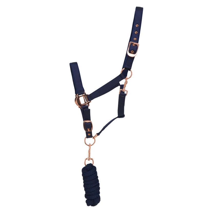 Thumbnail: Hy Rose Gold Headcollar and Lead Rope