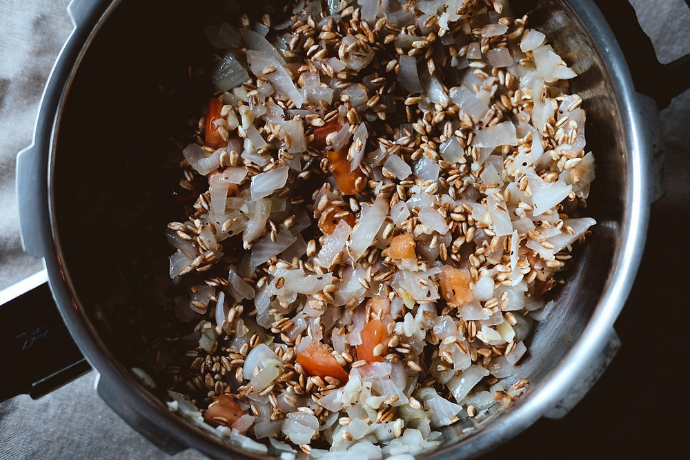 Pressure Cooker Farro Stew