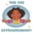 Jordyn smiling with arms wide open, text reads 'You Are Extraordinary'