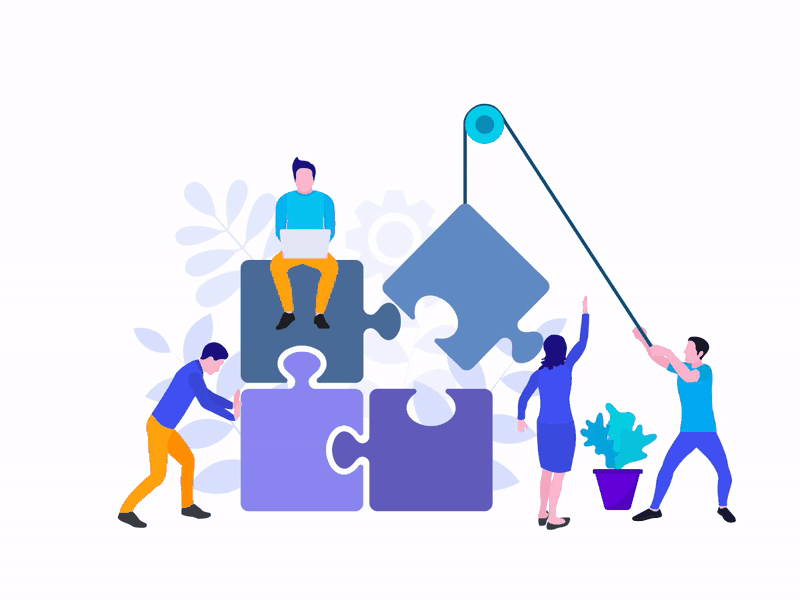Teamwork flat illustration.gif