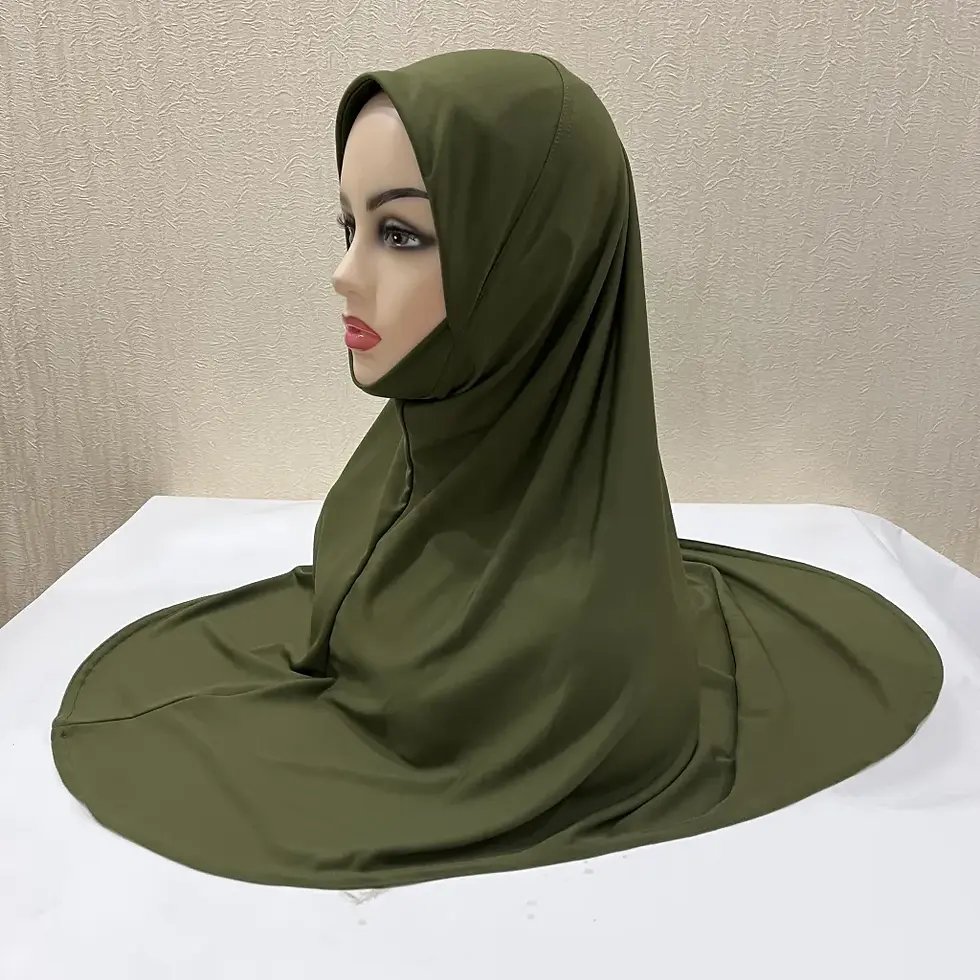 Thumbnail: Plain Large Size Muslim Hijab With Chin Part Top  Amira Pull on