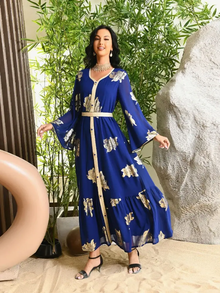 Thumbnail: Arab Morocco Muslim Dress Abaya Women Ramadan Chiffon Abayas