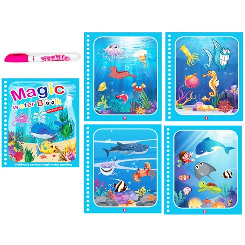 Thumbnail: Children Early Education Toys Magical Book with Pen Water Drawing  Toys Gift Reu