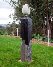 Viewing Monument, 2021. Wood, cast concrete, recycled blustone. 30 x 30 x 230cm